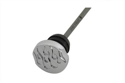 V-Twin Manufacturing Chrome Flame Oil Fill Dipstick 40-1280