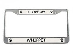 Animal Den Whippet License Plate Frame (Chrome) 5 Year Warranty