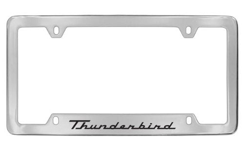 Ford Thunderbird Chrome Plated Metal Bottom Engraved License Plate Frame Holder