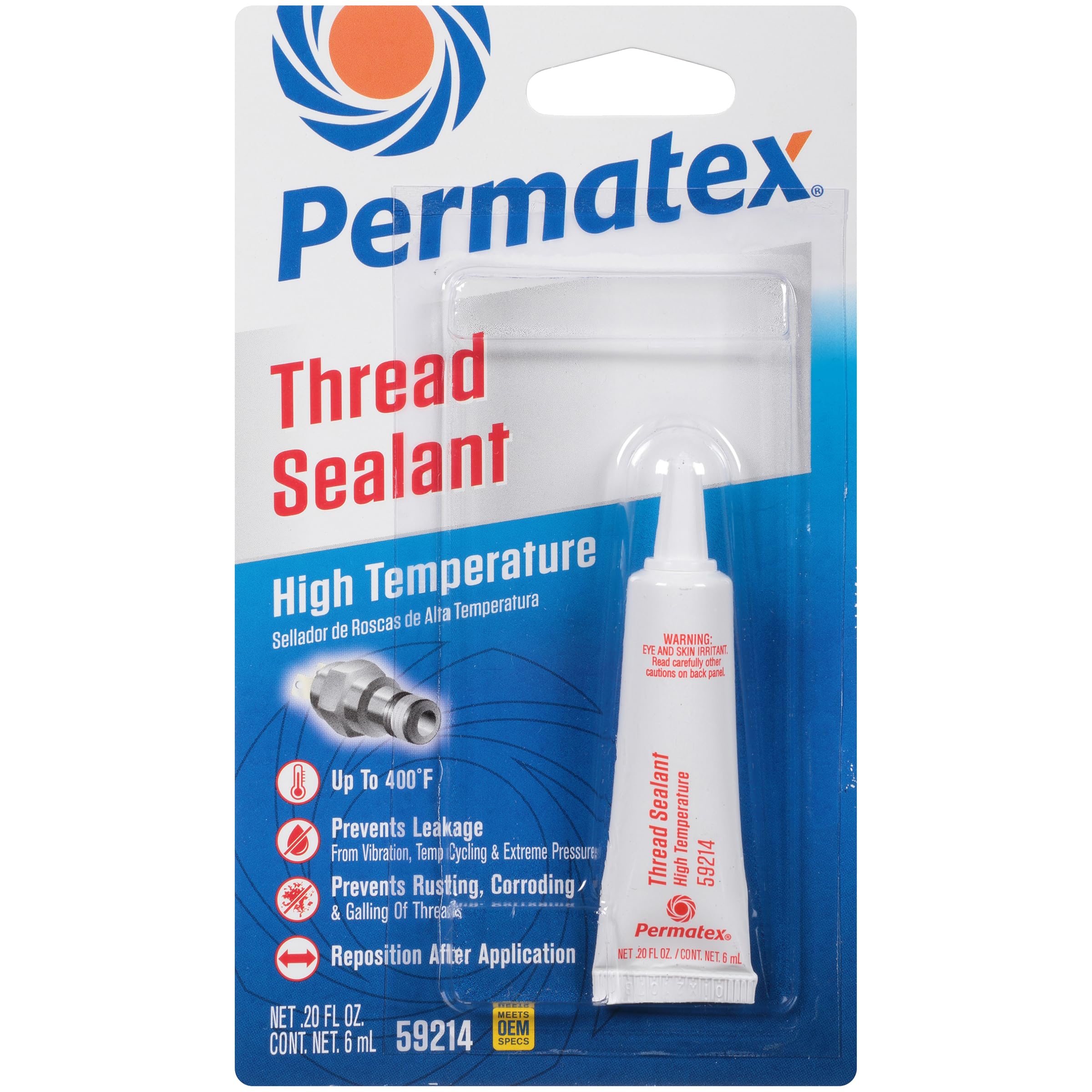 Permatex 59214 High Temperature Thread Sealant, 6 Ml Tube, Pack Of 1