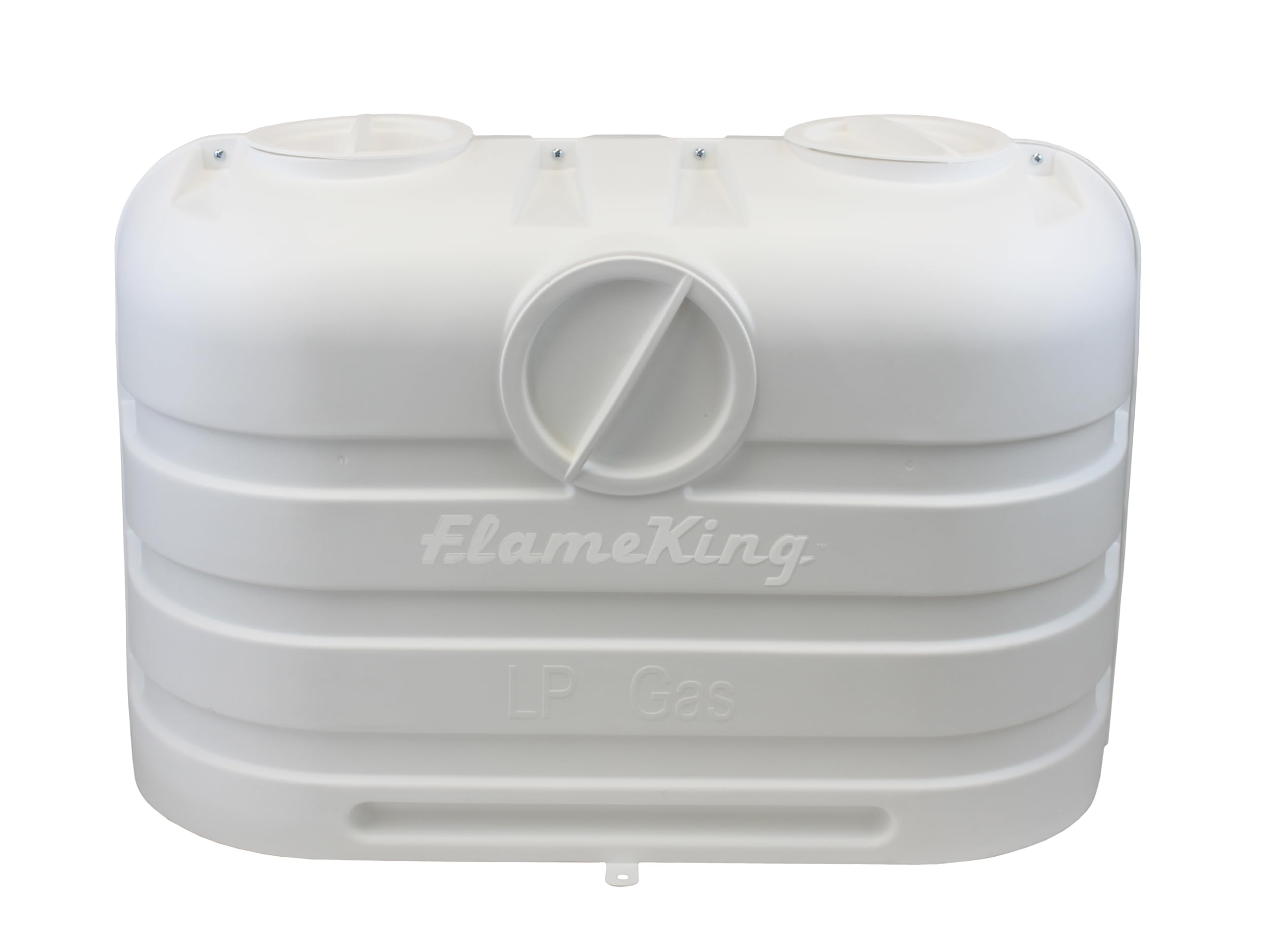 Flame King Dual 20Lb Lp Propane Tank Light Plastic Heavy Duty Cover For Rv, Travel Trailer, Camper - White