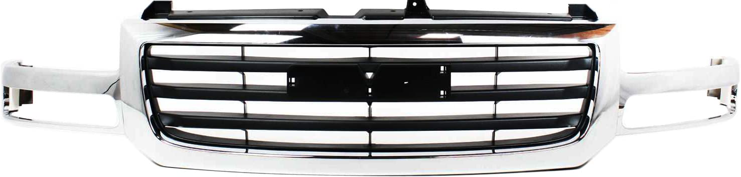 Garage-Pro Grille Assembly Compatible With 2003-2006 Gmc Sierra 1500, Fits 2007 Gmc Sierra 1500 Classic, Fits 2003 Gmc Sierra 1500 Hd Chrome Shell With Painted Black Insert