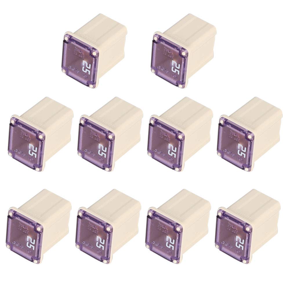 25 Amp Jcase Fuse Fmx-25 Low Profile Fuse Female Maxi Fuse Mini Automotive Box Shaped Fuses (10 Pack)