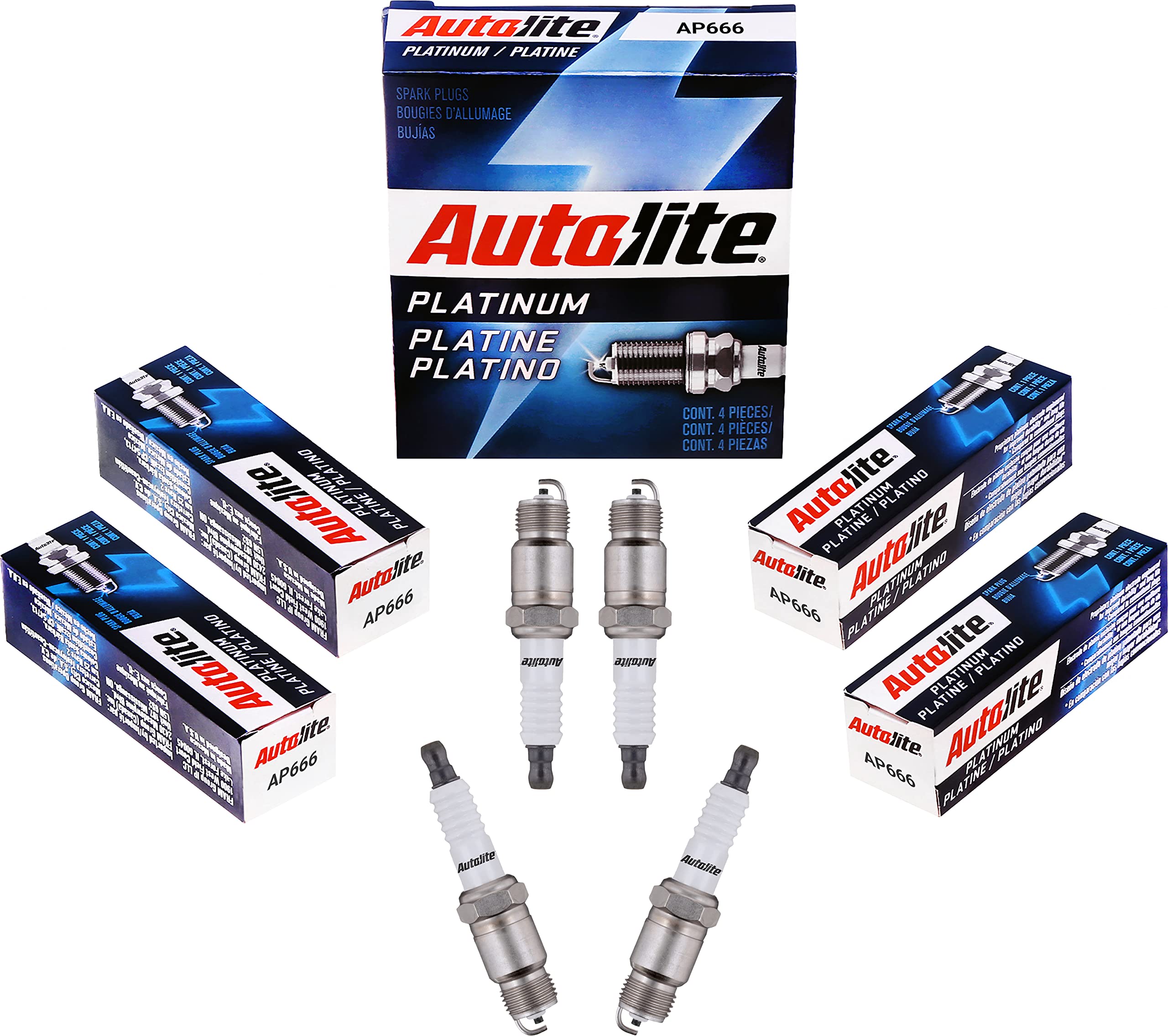 Autolite Platinum Ap666 Automotive Replacement Spark Plugs (4 Pack)