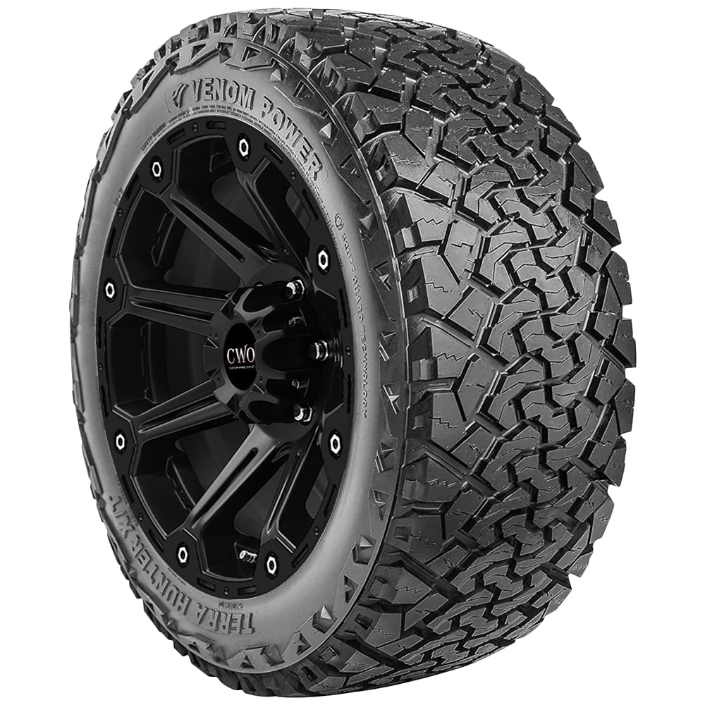 Venom Power Terra Hunter X/T Xt All-Terrain Mud Light Truck Radial Tire-33X12.50R20Lt 33X12.50X20 33X12.50-20 114R Load Range E Lre 10-Ply Bsw Black Side Wall