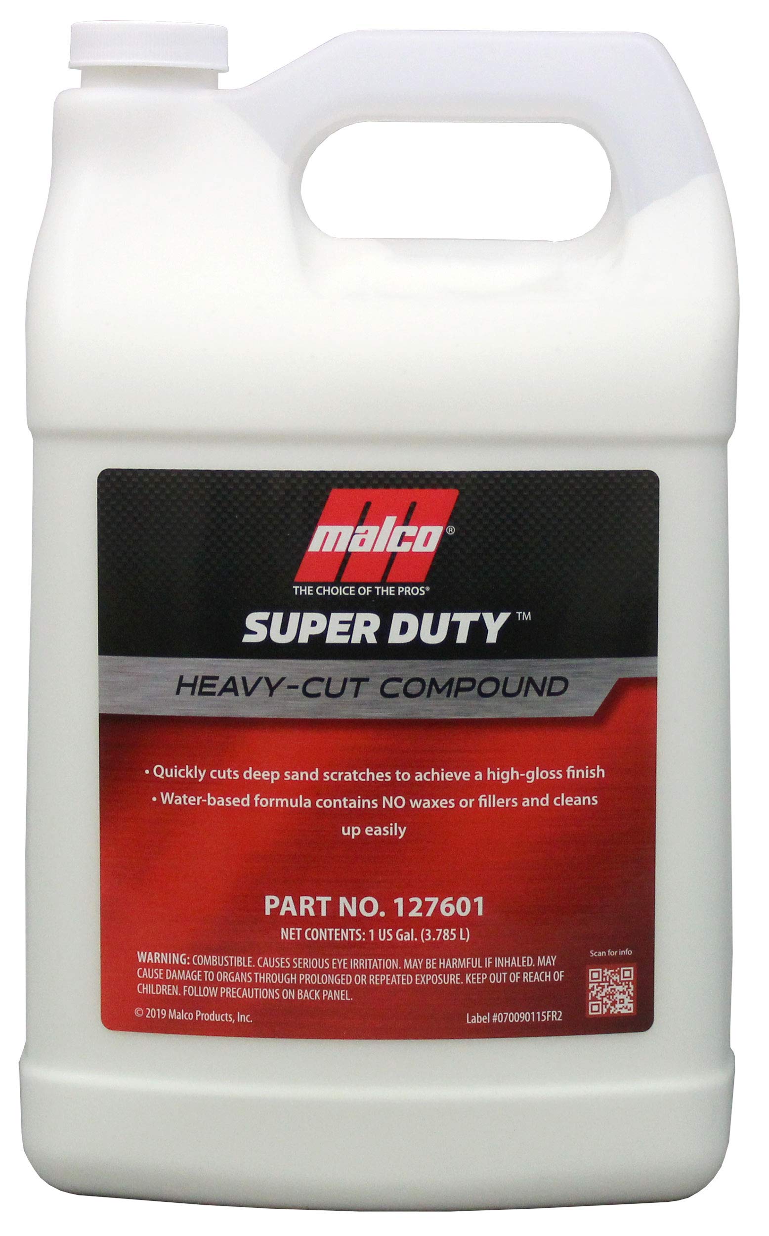 Malco Super Duty Heavy Cut Compound - Professional Cutting, Polishing And Finishing Compound/For Auto Paint Correction, Detailing And Buffing / 1 Gallon (127601)