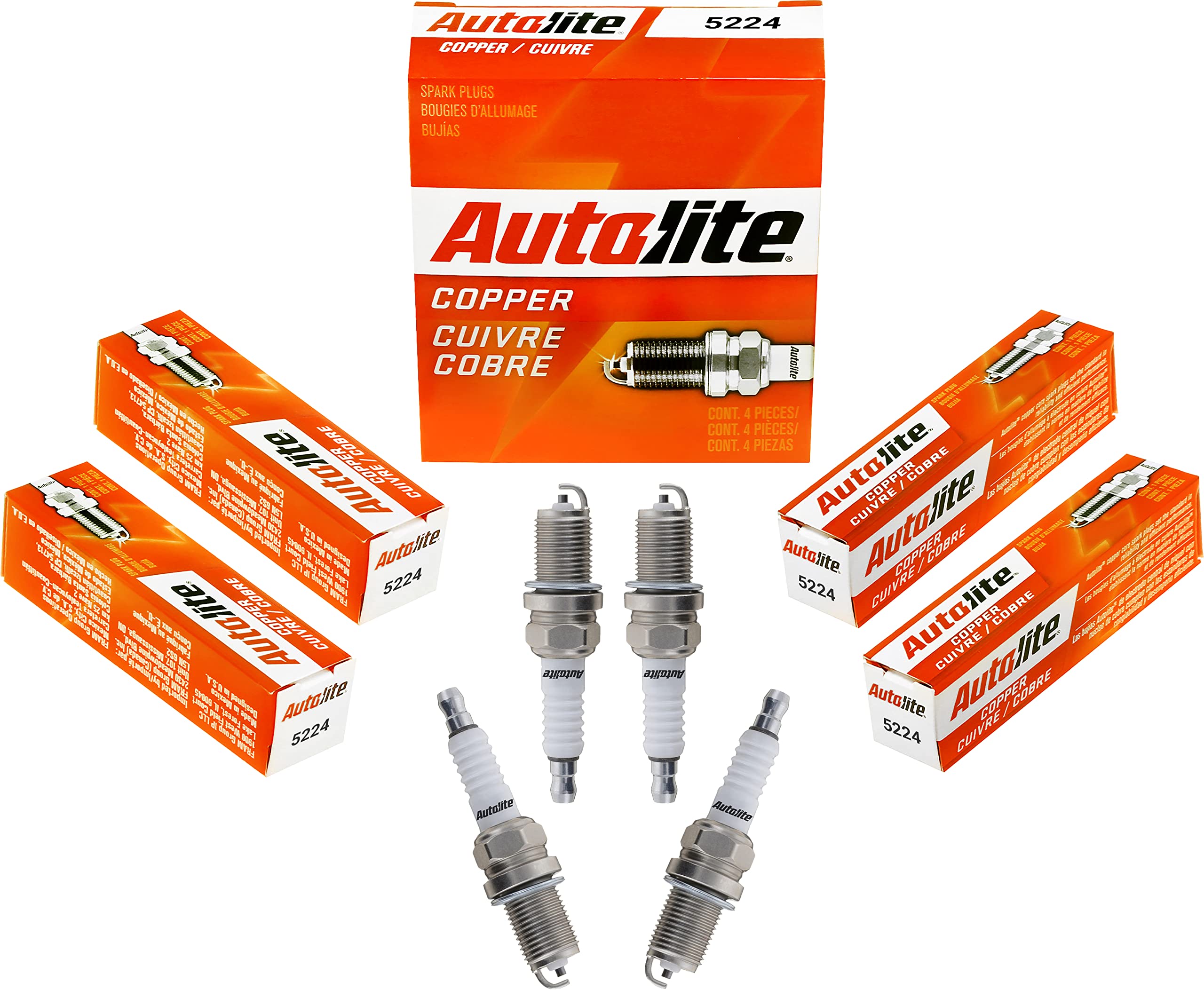 Autolite 5224 Copper Resistor Automotive Replacement Spark Plug (1 Pack)