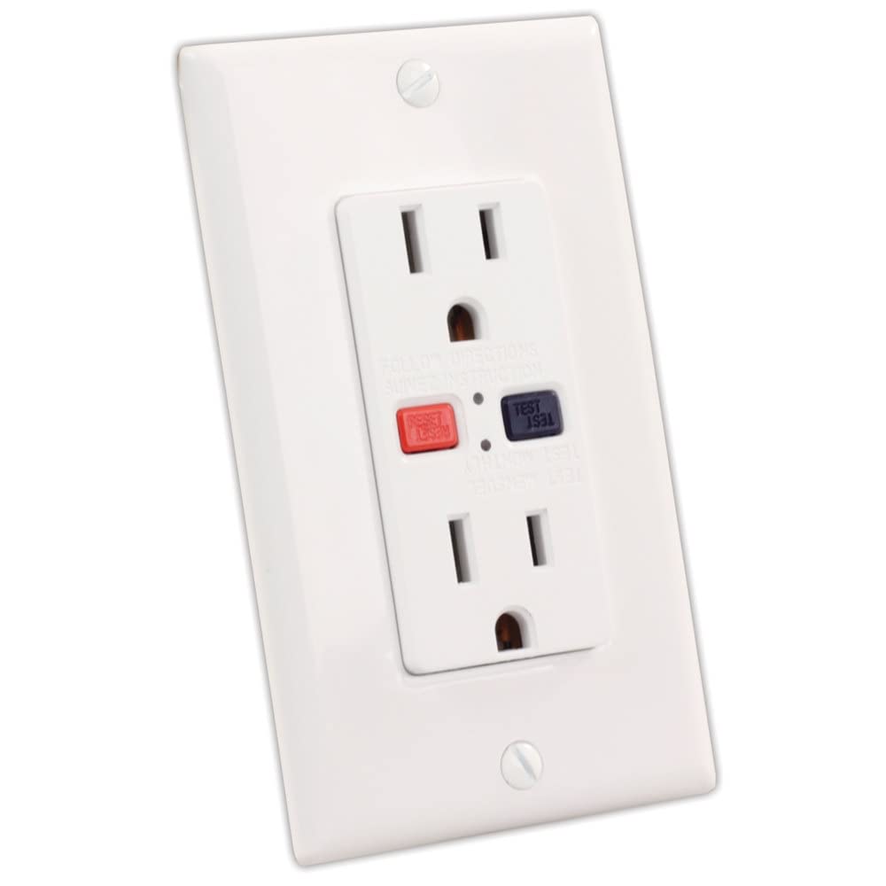 Jr Products 15005 White 120V/15 Amp Gfci Electrical Outlet