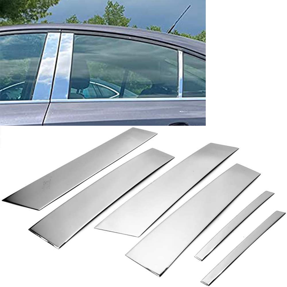 S Sizver Polished Stainless Steel Pillar Posts Accent Covers Compatible With 2009-2016 Chevrolet Cruze