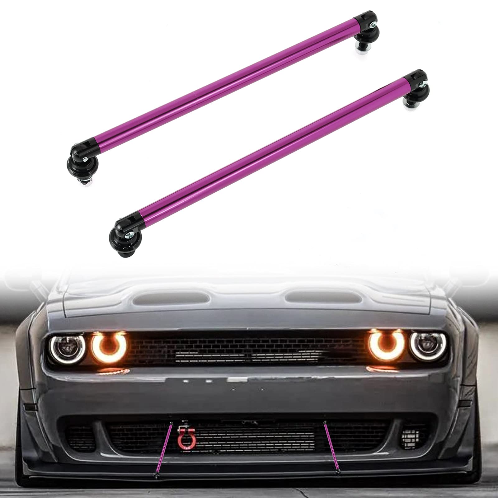 Splitter Strut Rods, Auxmart 200Mm Lip Splitter Support Rod Diffuser Strut Rod Tie Support Bars 200Mm Fit Most Vehicles, Pack Of 2, Purple