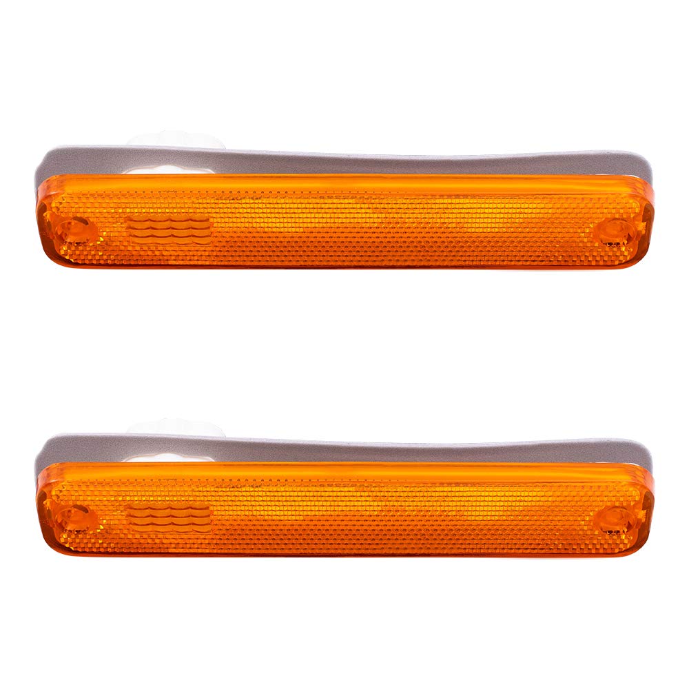 Brock Replacement Pair Of Front Signal Side Marker Lights Lamps Compatible With 1973-1979 F100 F150 F250 Pickup Truck