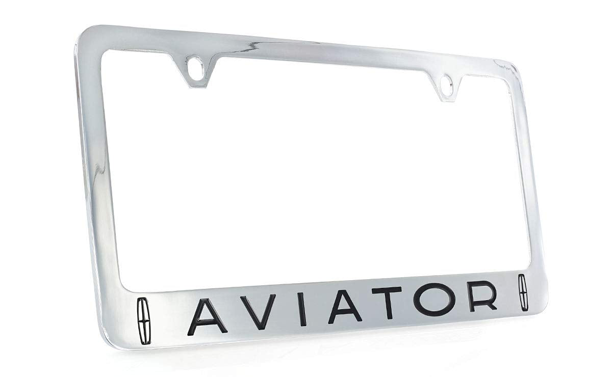 Aviator Wordmark Chrome Plated Metal License Plate Frame Holder 2 Hole