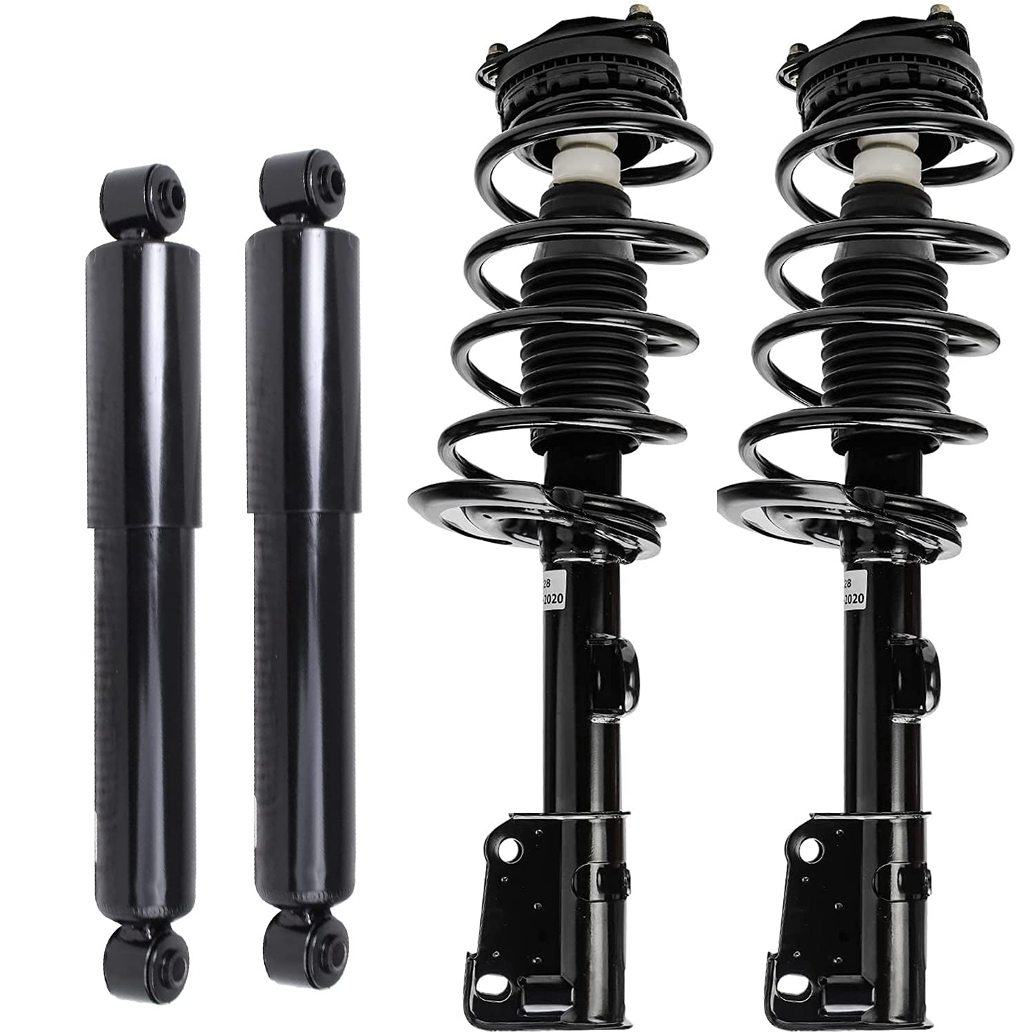 Detroit Axle - Struts Shocks For 08-19 Dodge Grand Caravan 08-16 Chrysler Town & Country [Exc. Nivomat Rear Sus.] 2 Front Struts W/Coil Springs 2 Rear Shock Absorbers Replacement Suspension Kit