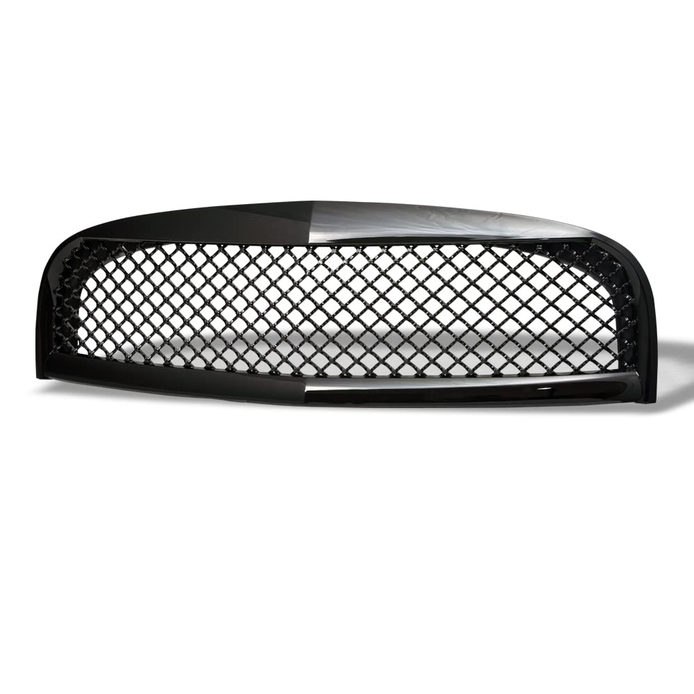 Glossy Black Mesh Front Hood Bumper Grill Grille Guard Abs Compatible With 06-11 Chevy Hhr