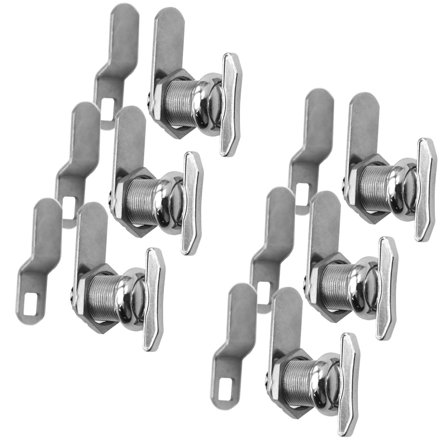 Wooch 5/8 Thumb Operated Offset Cam Lock, Rv Compartment Latch, Non-Locking Thumb Turn, For Rv Compartment Camper Storage Door (6 Pack)