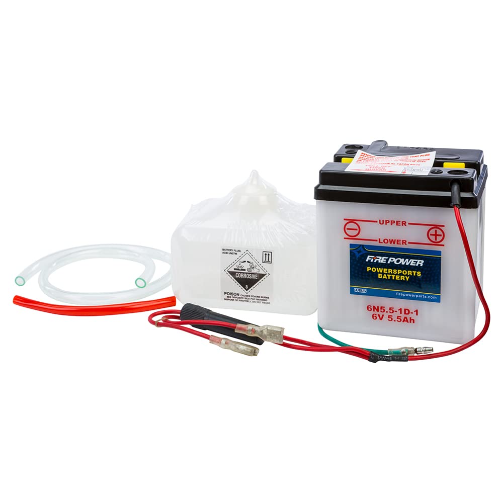 Wps Western Power Sports Conventional 6V Standard Battery With Acid Pack