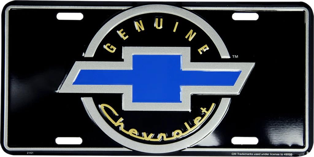 Hangtime 2161 Genuine Chevrolet Embossed Metal Auto Tag 6 X 12