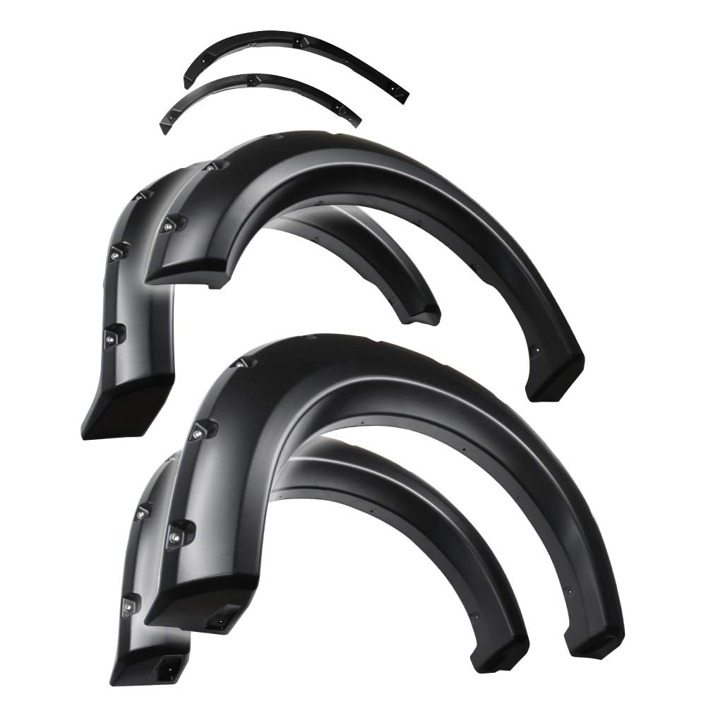 Tyger Auto Fender Flares Compatible With 2009-2014 Ford F-150 (Exclude Raptor) Fleetside, Smooth Textured Paintable Bolt-Riveted Style 4Pc | Tg-Ff8F4028