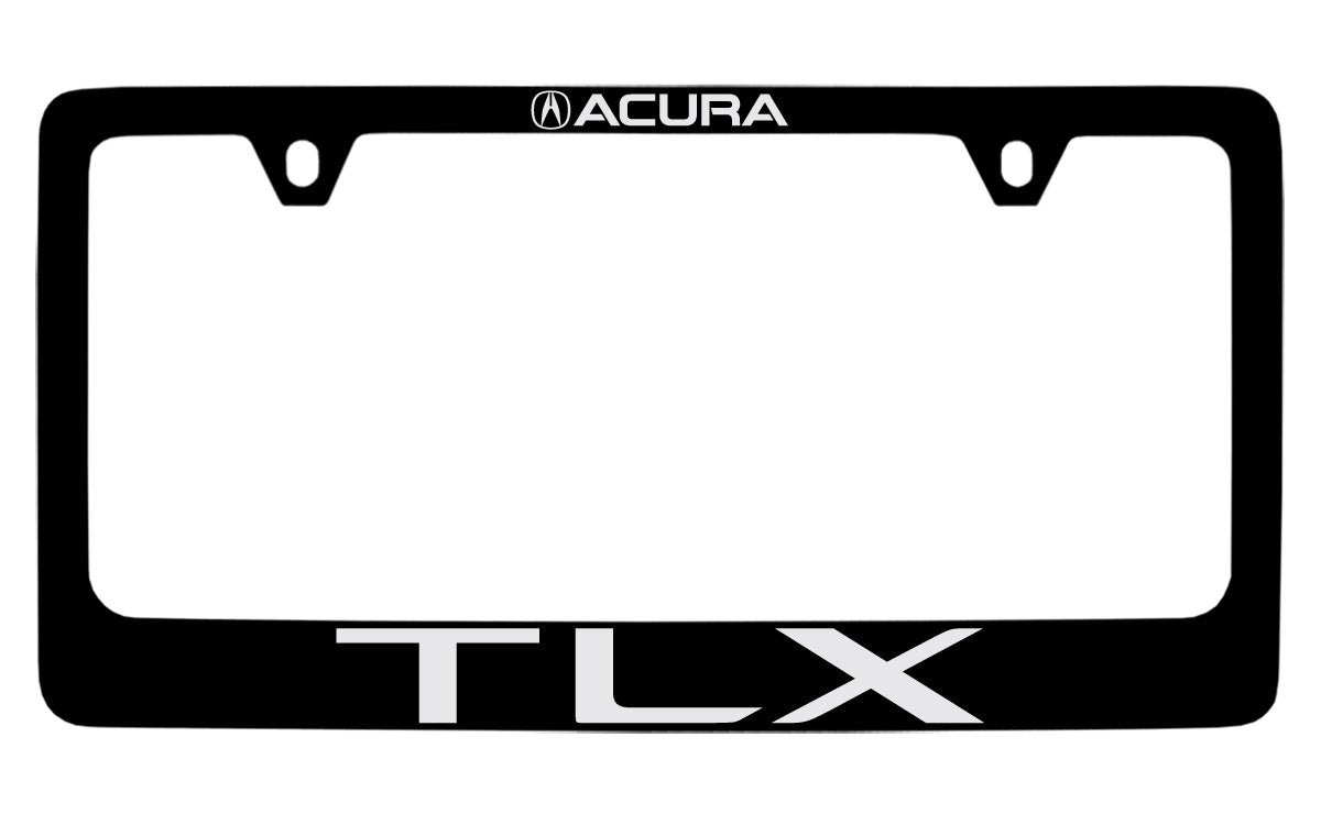 Acura Tlx Wordmark Black Coated Zinc Metal License Plate Frame Holder 2 Hole