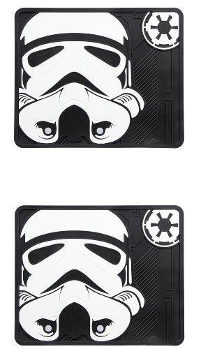 Storm Trooper With Galactic Empire Logo Star Wars Car Truck Suv Rear Seat Utility Rubber Floor Mats - Pair