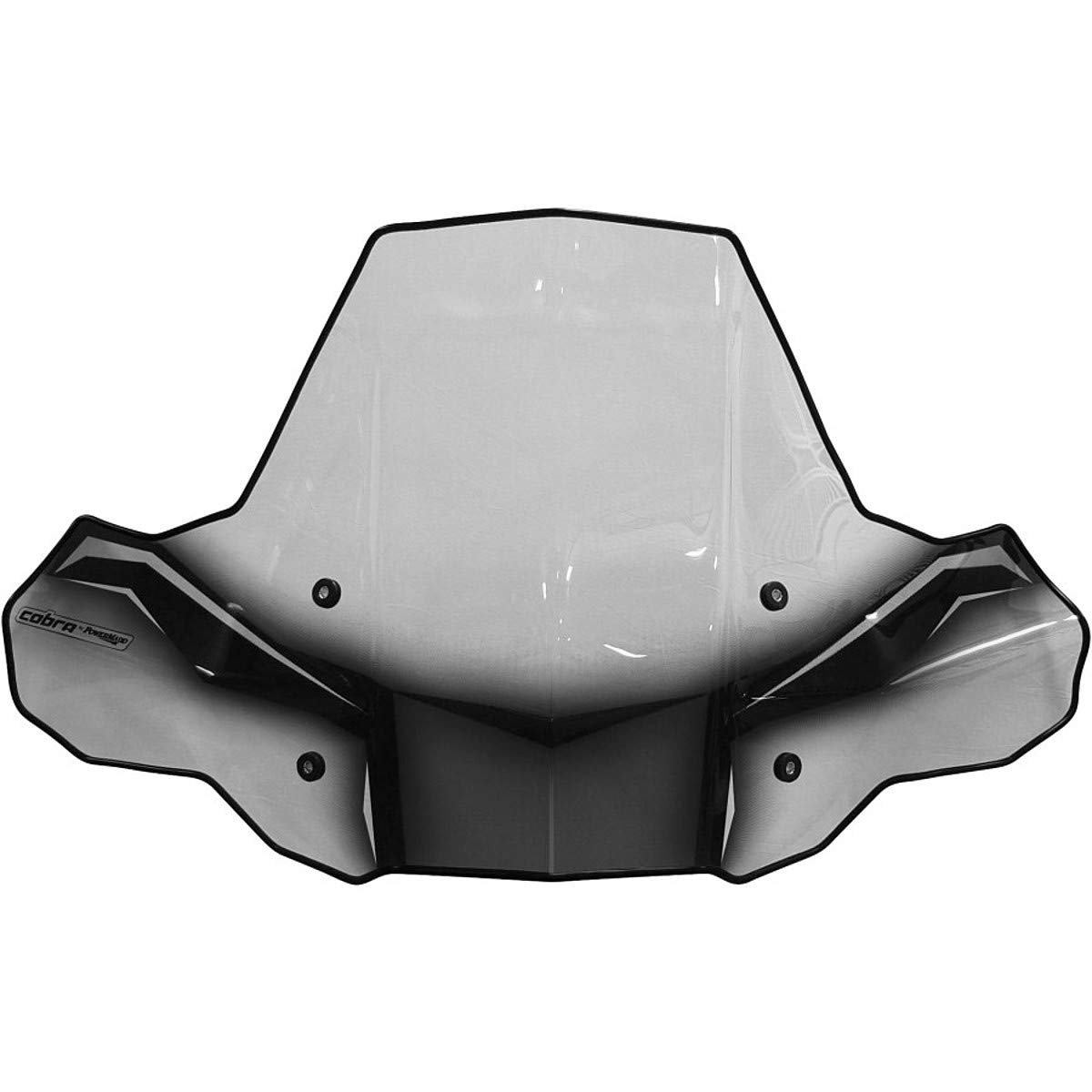 Powermadd 24574 Protek Windshield For Atv - Rapid Release Mount - Clear With Black Graphics