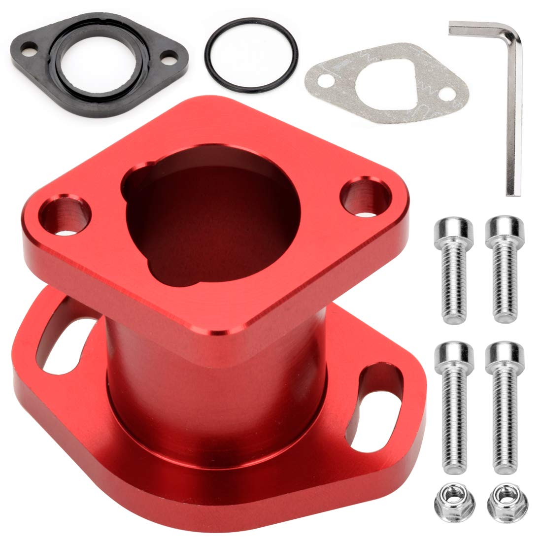 Fvrito Performance Racing Intake Pipe Inlet Manifold For Compatible With Predator 212Cc Coleman Honda Ct200U Bt200X Gx160 Gx200 6.5Hp Ohv Chinese 196Cc Clone Engines Mini Bike Go Kart Red
