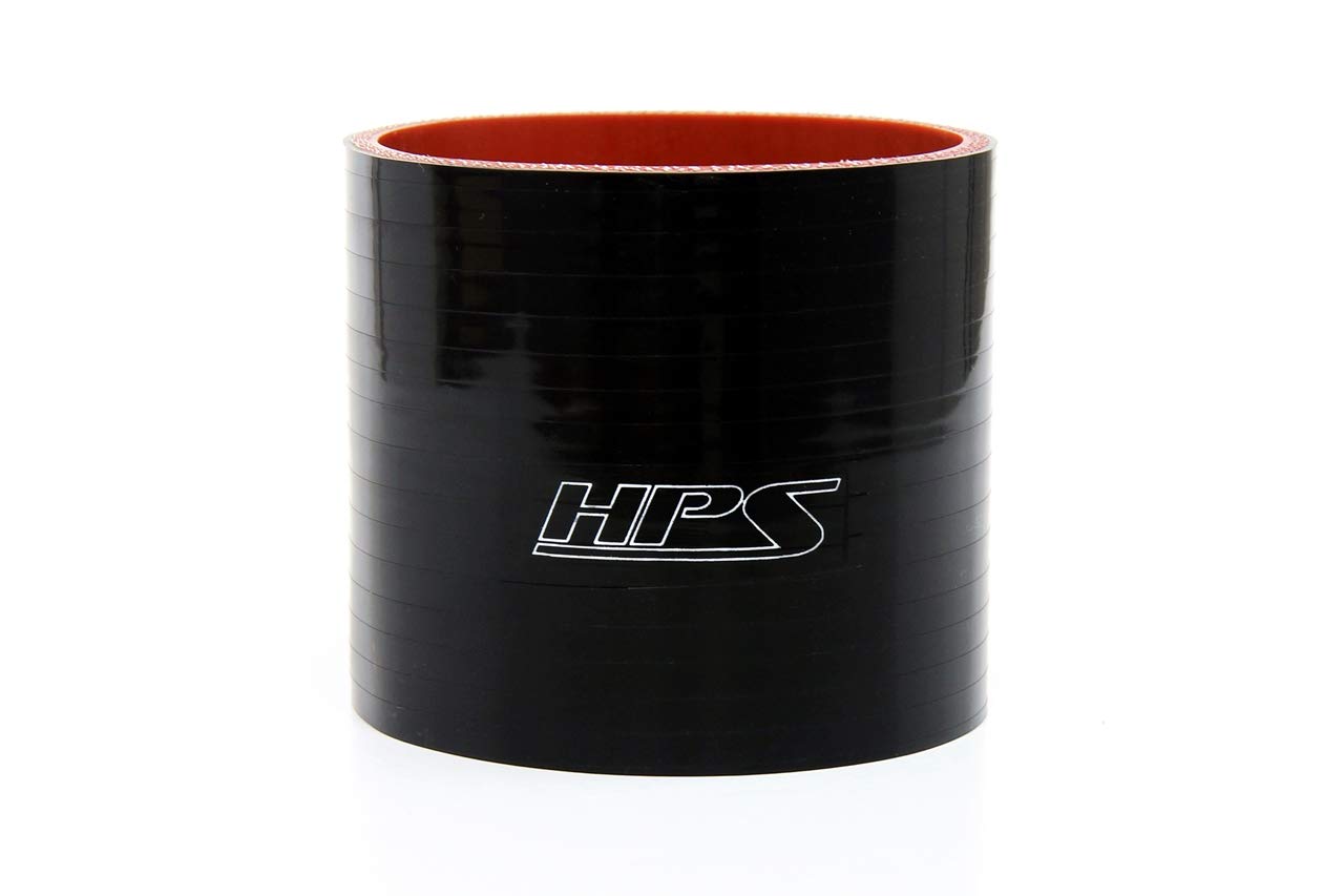 Hps Htsc-175-Blk Silicone High Temperature 4-Ply Reinforced Straight Coupler Hose, 100 Psi Maximum Pressure, 3 Length, 1.75 Id, Black