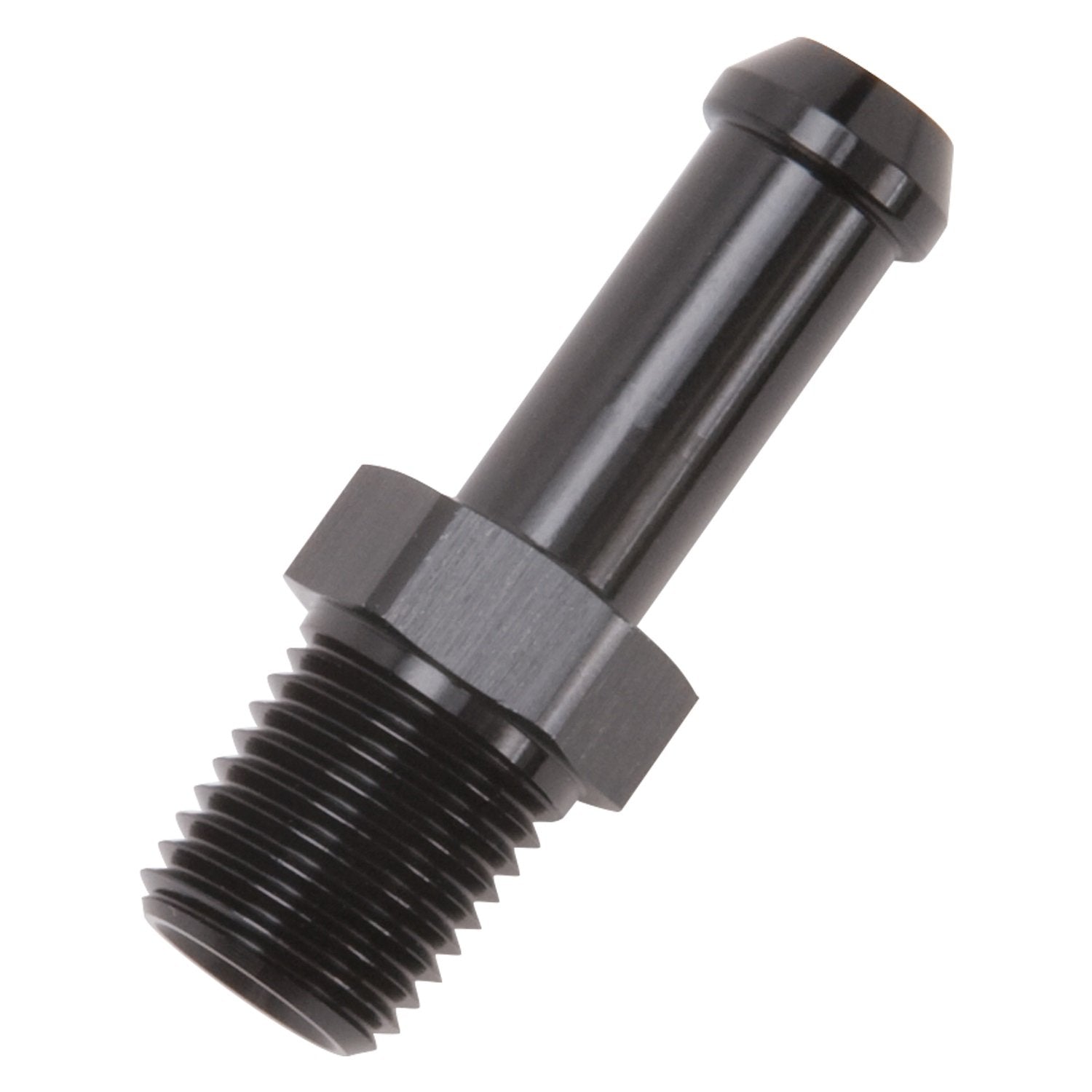 Edelbrock 8191 Heater Hose Fitting Straight 1/4 In. Npt And 3/8 In. Barb Black Heater Hose Fitting