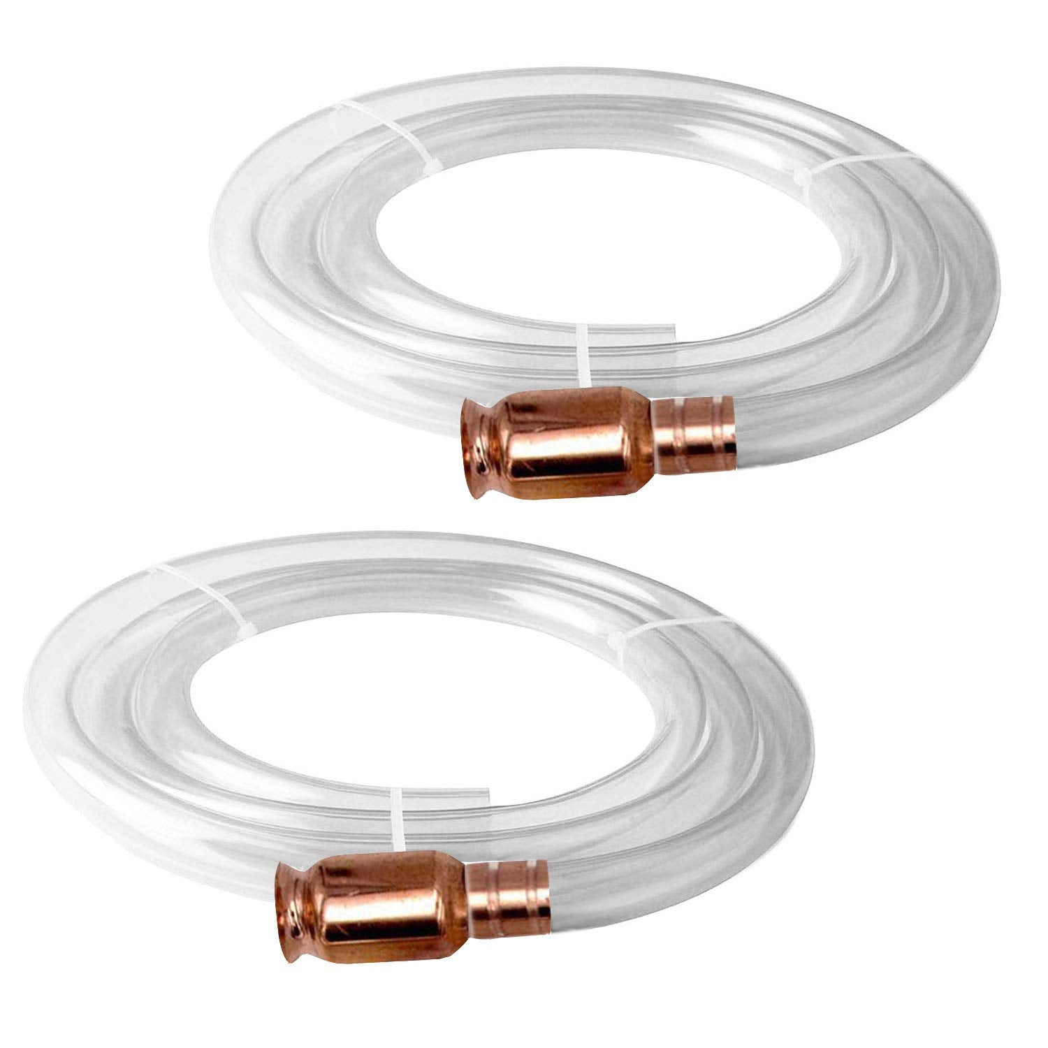 Wadoy Shaker Siphon Hose For Gasoline, Gas Siphon Hose, Safety Hand Pump Self Priming - Gas/Oil/Water/Fuel Transfer, 6Ft / 1/2 Valve (2 Pack)