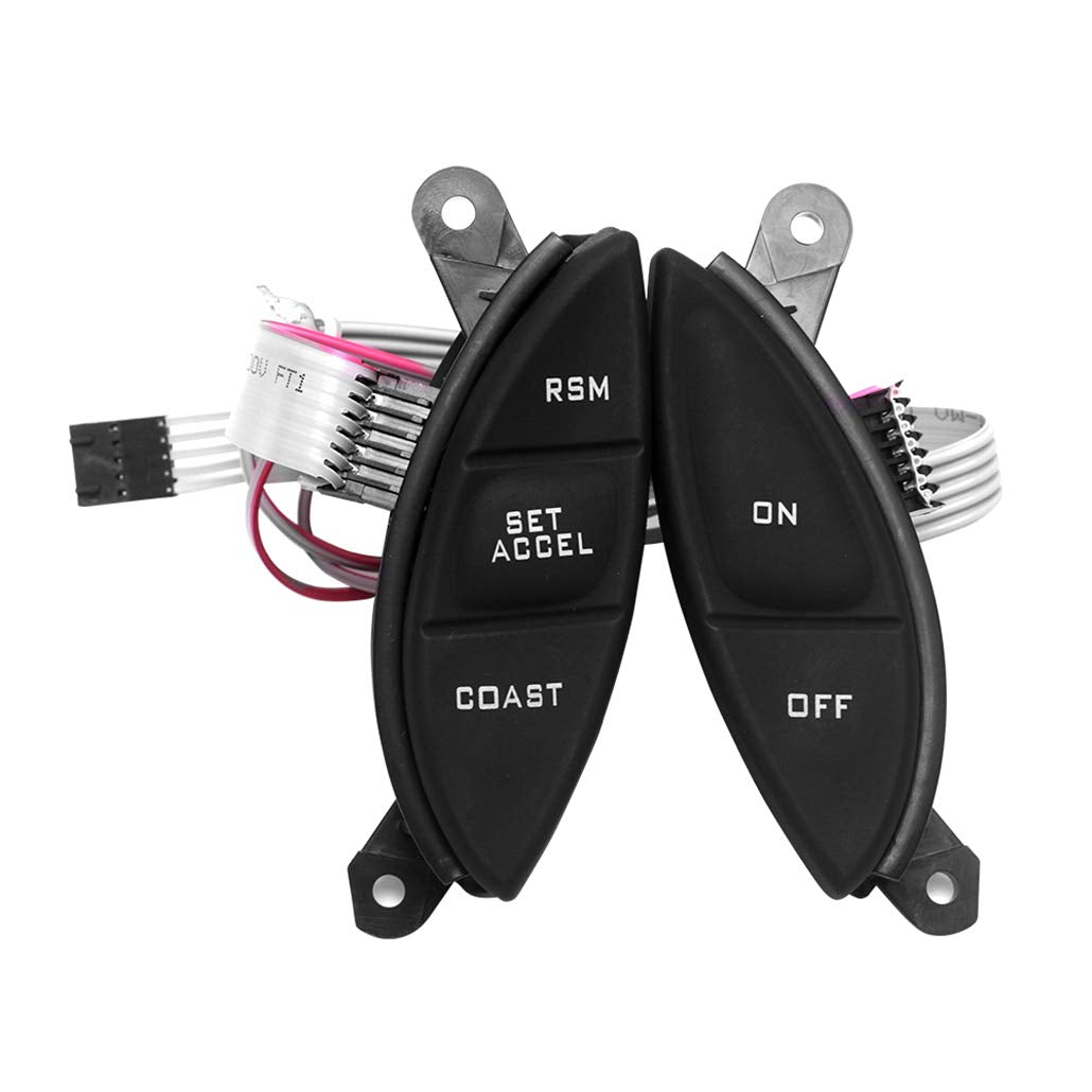 Husuku Steering Wheel Mounted Cruise Control Switch Buttons Kit Replacement Fit For 1998-2003 Ford Ranger 2001-2005 Ford Explorer Sport Trac F150 Mercury Mountaineer B3000 F87Z9C888Bb (Black)