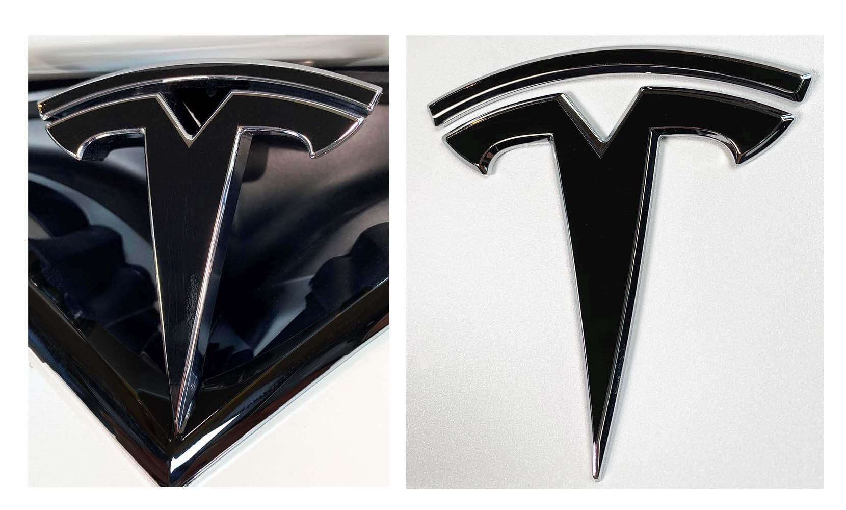 Custom Cut Graphics Logo Decal Wrap For Tesla Model X, 4 Pc-Set (Gloss Black)