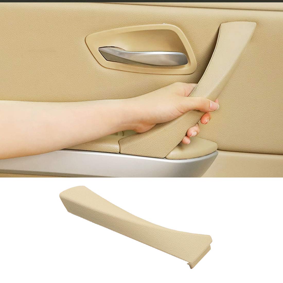 Jaronx Left Side Door Handle Outer Covers For Bmw 3 Series E90/E91, Interior Left Rear Doors Handle Clasp Trim Covers (Fits:Bmw 323 325 328 330 335 2004-2012)(Beige)