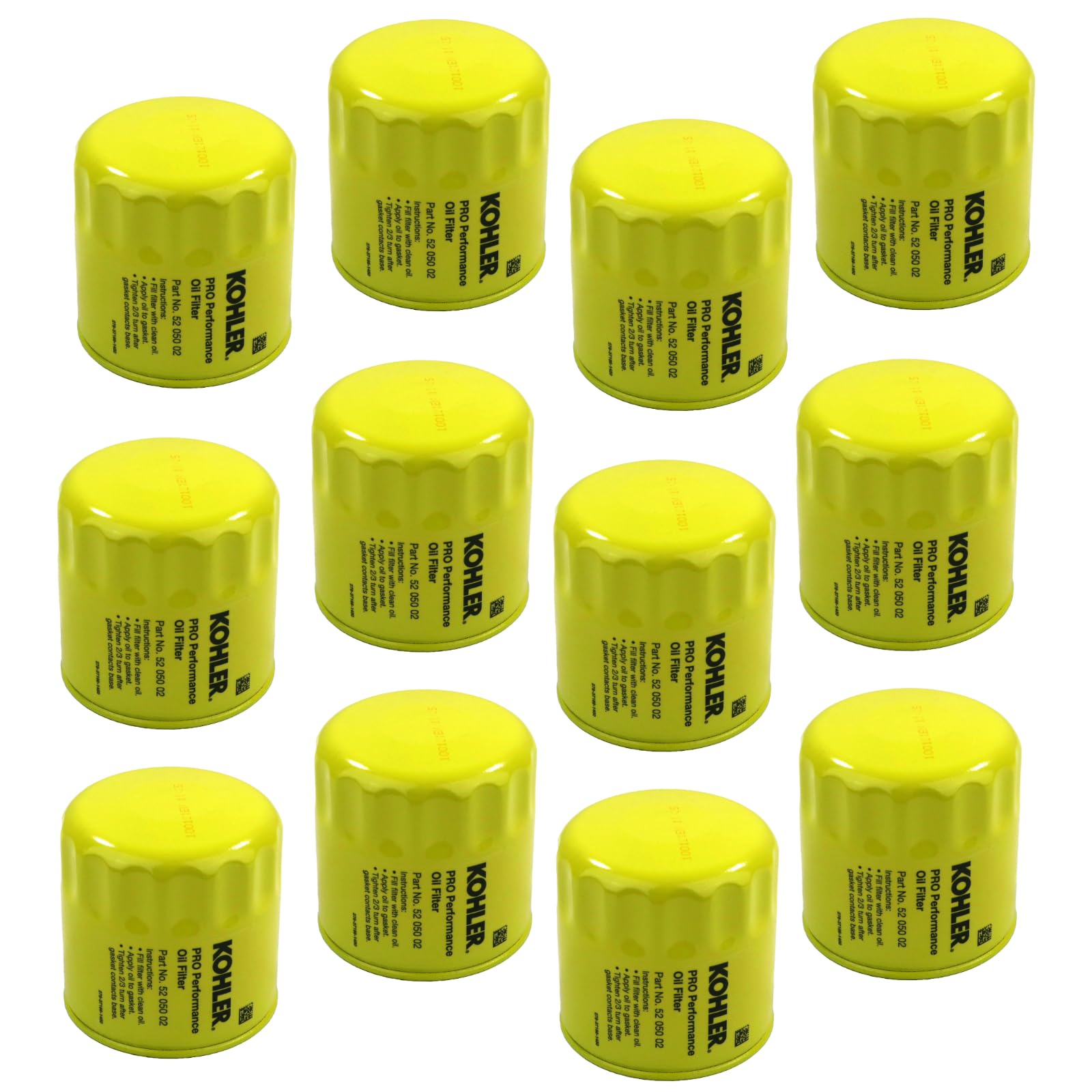 Kohler 52 050 02-S Engine Oil Filter Extra Capacity For Ch11 - Ch15, Cv11 - Cv22, M18 - M20, Mv16 - Mv20 And K582- 12 Pack