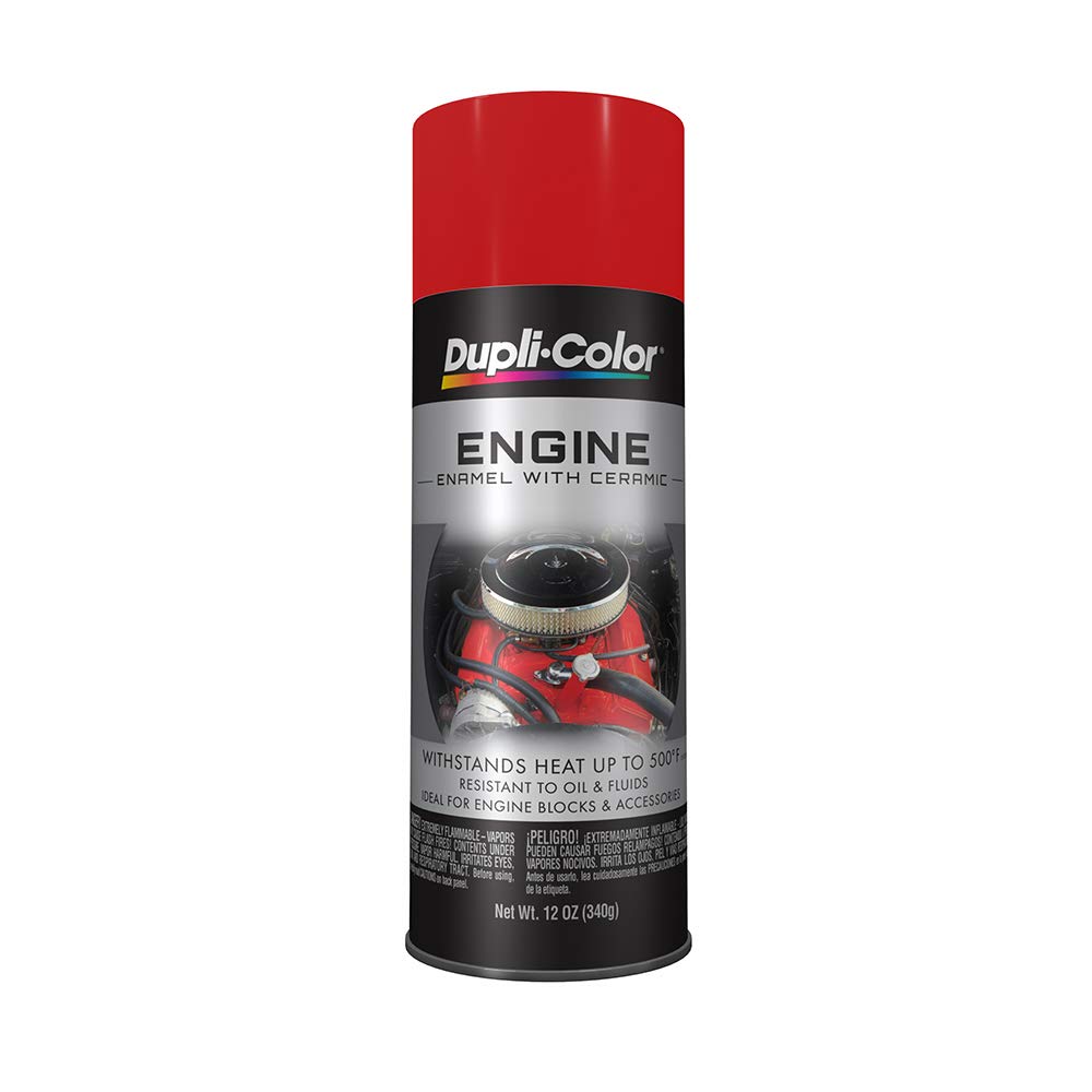 Dupli-Color (Ede165307-6 Pk) Red Engine Enamel With Ceramic - 12 Oz. Aerosol, (Case Of 6)