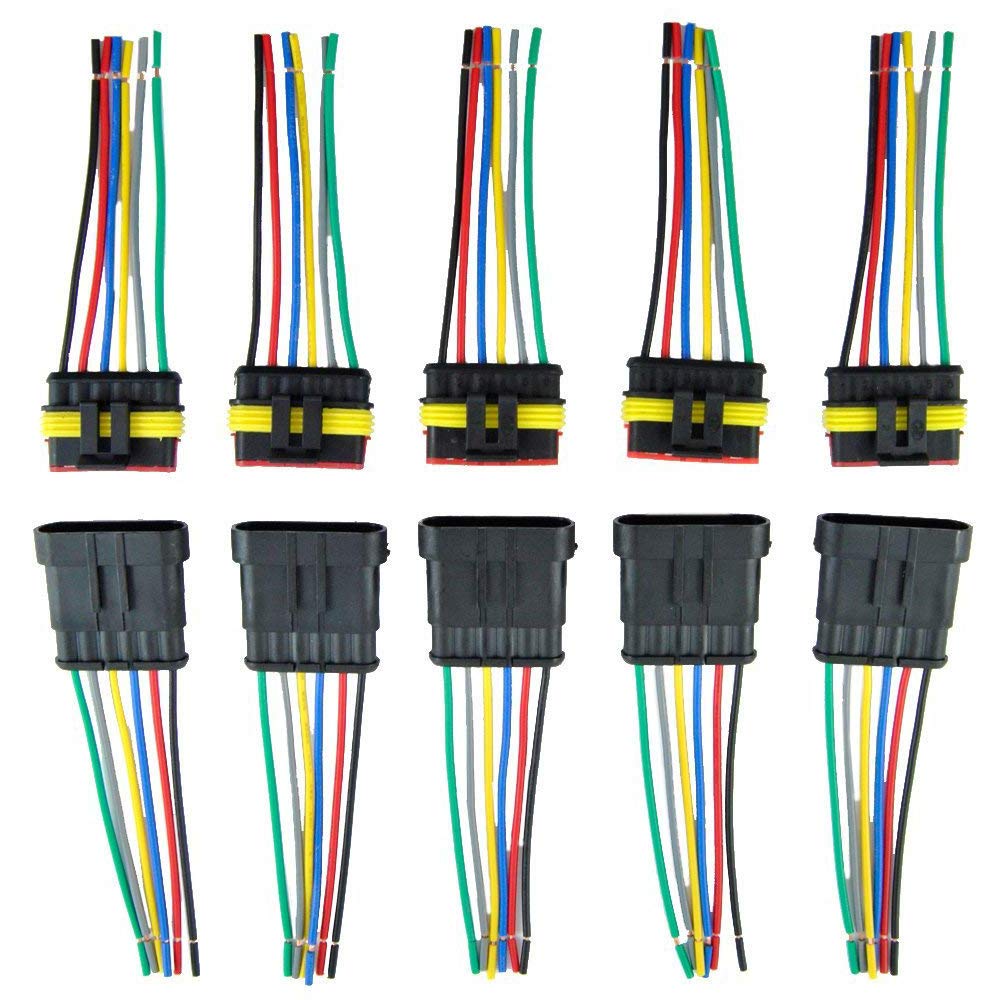 Zytc 6 Pin Way Car Waterproof Wire Connector Plug Auto Electrical Wire Connectors Awg Terminal Pack Of 5