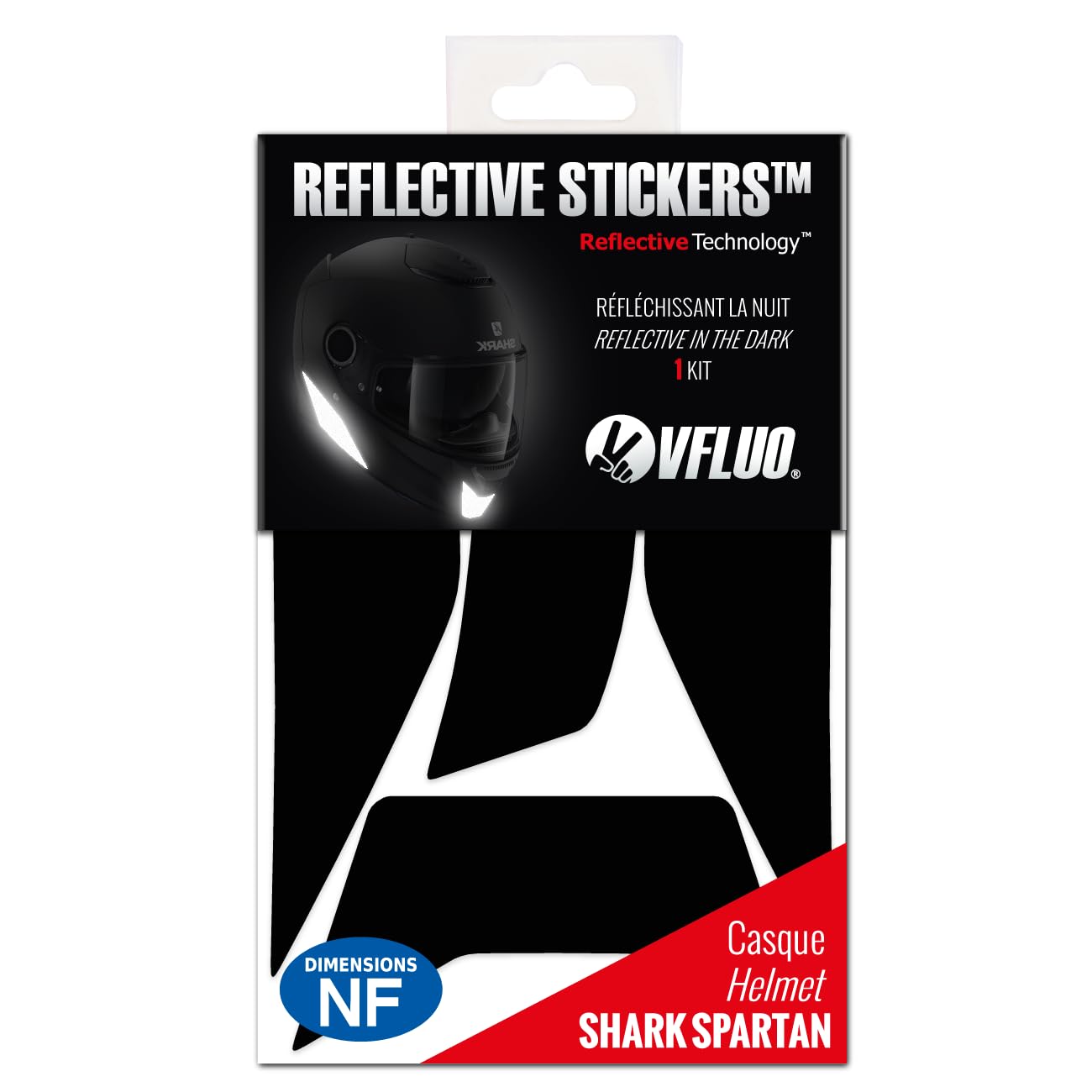 Vfluo - Kit Of Reflective Stickers - Scorpion Exo510Air™ Motorcycle Helmet - Approved Stripes Fr - 3M™ Technology - High Visibility & Strength - Discreet & Design - Maximum Grip