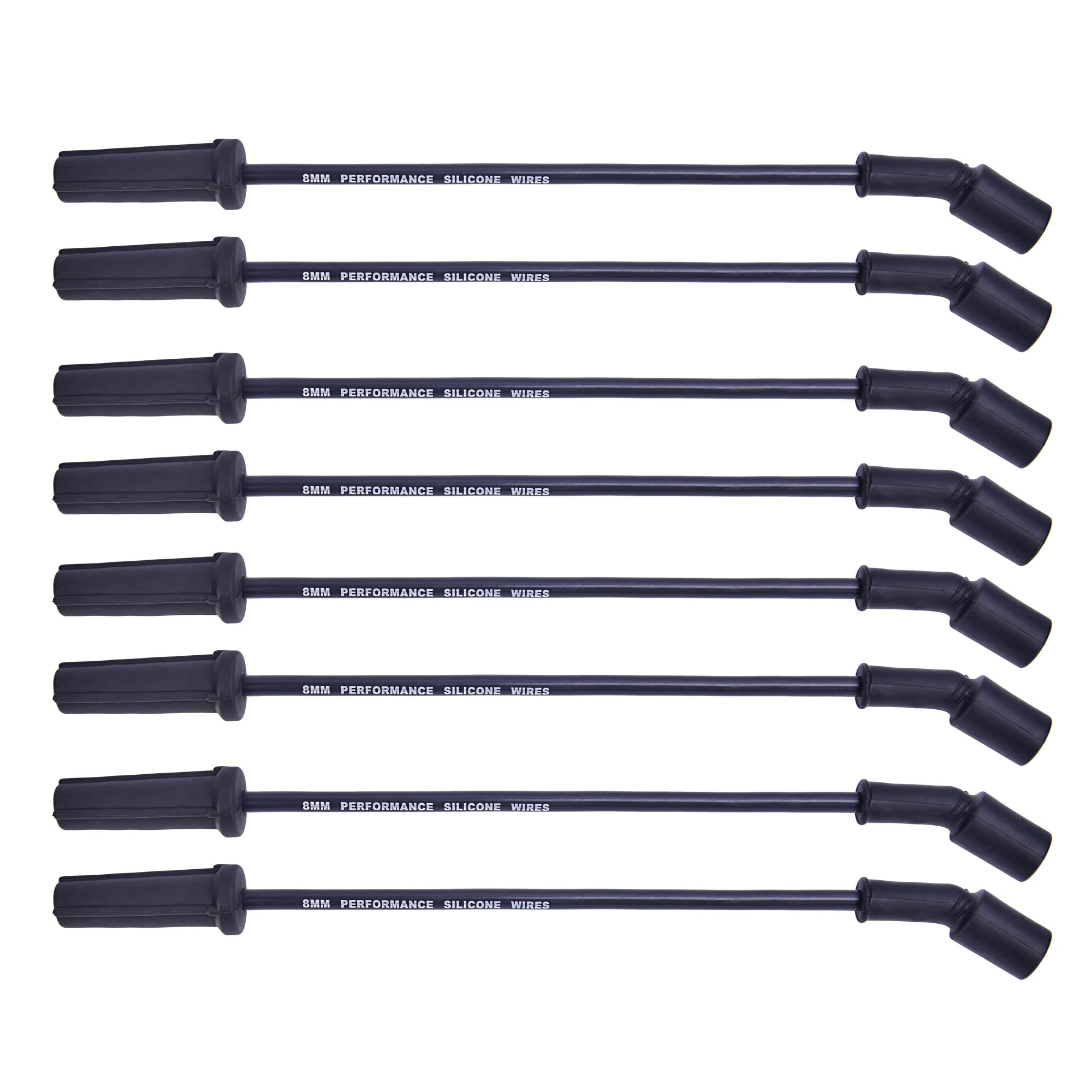 Rlp Set Of 8 Professional Spark Plug Wire 9748Hh 8.0Mm Black Compatible With Cadillac Escalade, Chevy Silverado Suburban Tahoe Gmc Sierra Yukon