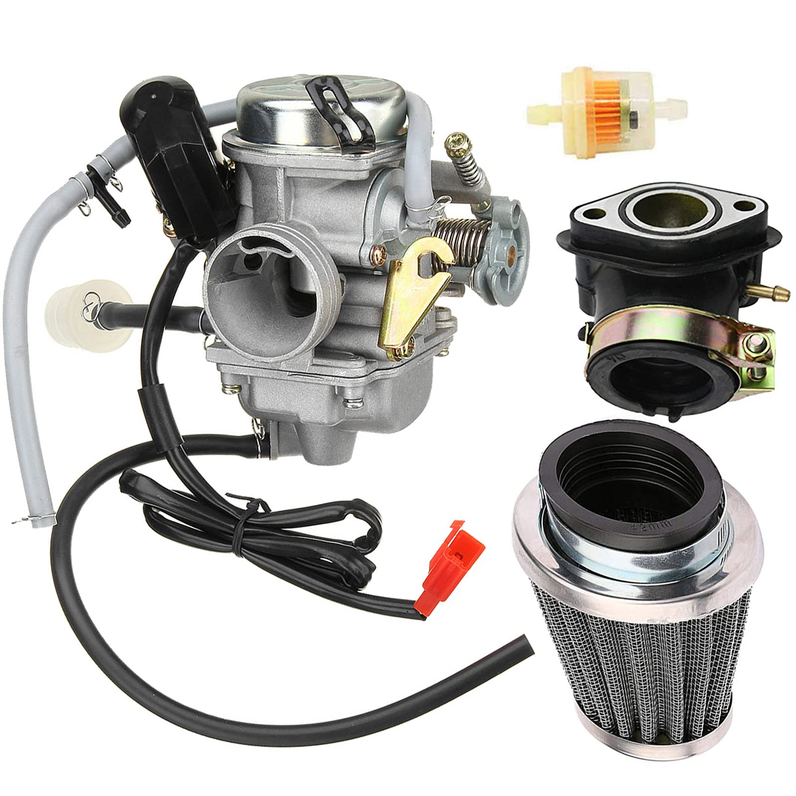 New 150Cc Carburetor + Intake Manifold/Air Filter For Gy6 125Cc 150Cc 152Qmi 157Qmj Engine Based Atv Scooter Go Kart