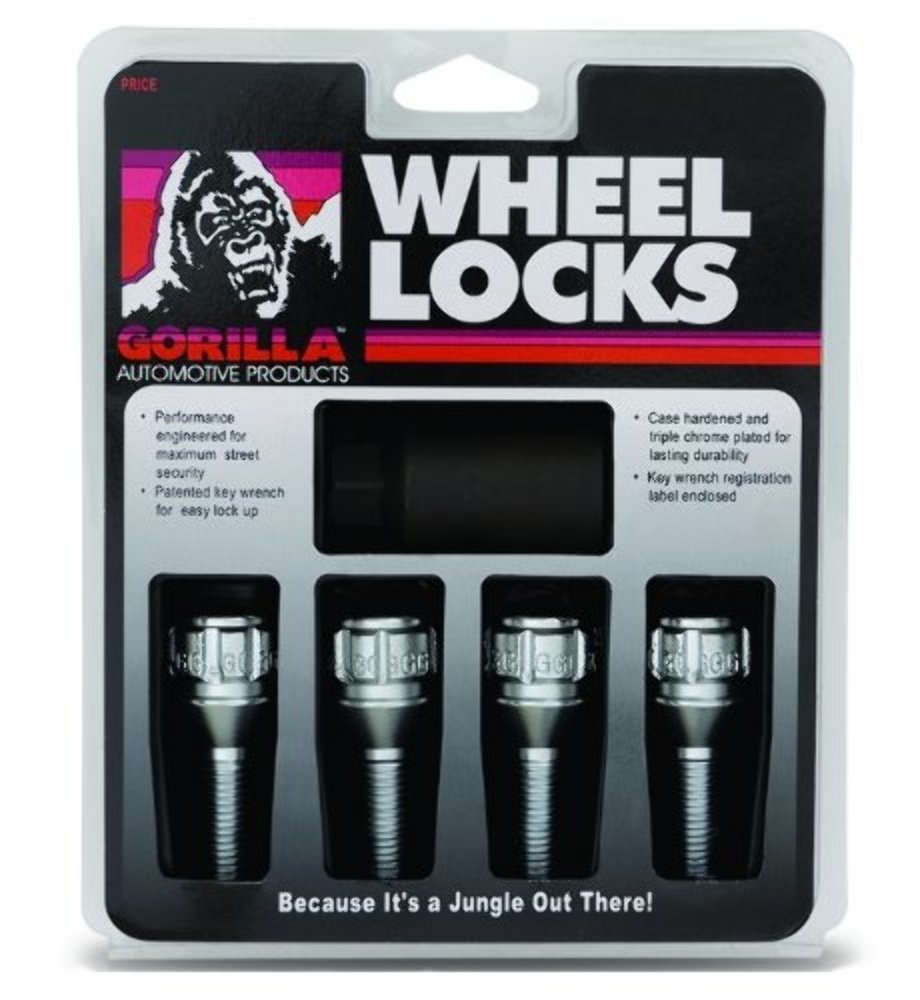 Gorilla Automotive 47124N 12Mm X 1.25 Thread Size Cone Seat Lug Bolt Wheel Lock, (Set Of 4)