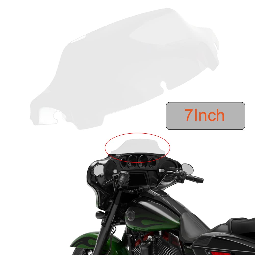 Wynmoto Clear 7 Wave Windshield Windscreen Compatible For 2014-2022 Harley Davidson Touring Street Glide Electra Glide Ultra Classic Glide Tri Glide 2015 2016 2017 2018 2019 2020 2021 2022 (Tint)