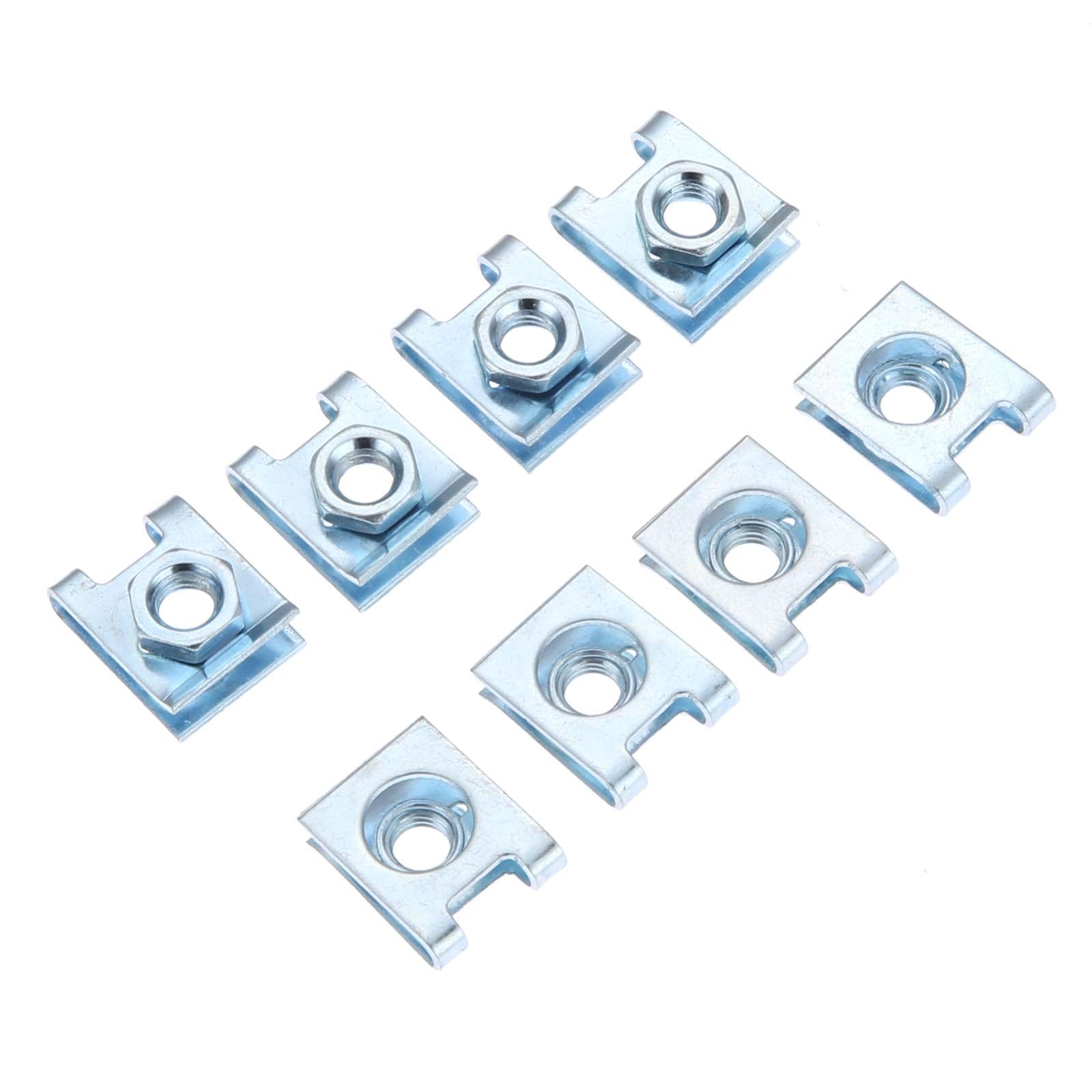 Mtsooning 20Pcs Automotive U-Type Clips, M6 Metal U Nut Retainer, License Plate Screw Base Nut Mounting Clip Rivets For Engine Fender Bumper Guard Plate