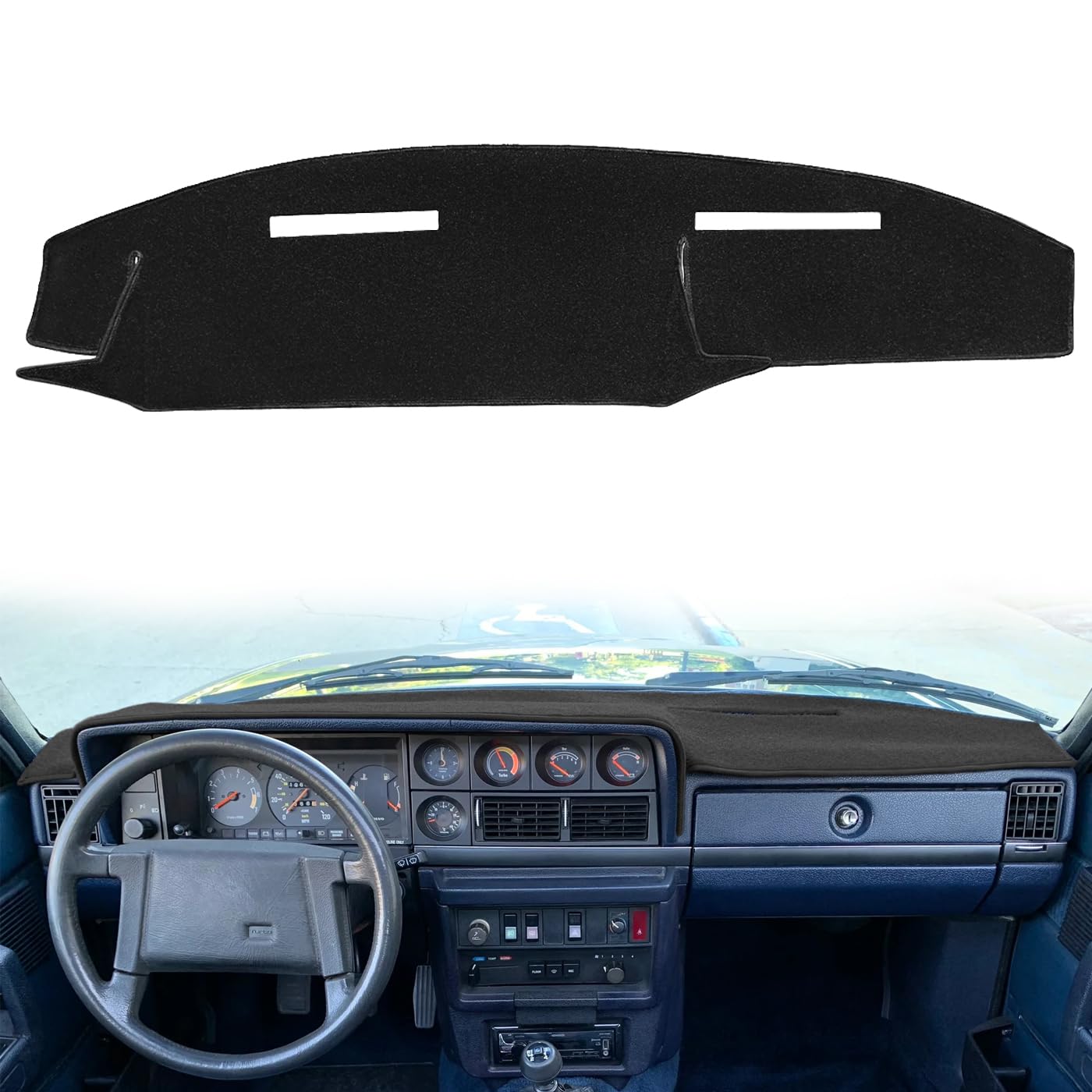 Fcovergurus Dash Cover Mat Custom Fit For Volvo 240 242 244 245 262 264 265, Dashboard Cover Pad Carpet Protector (Black) F62