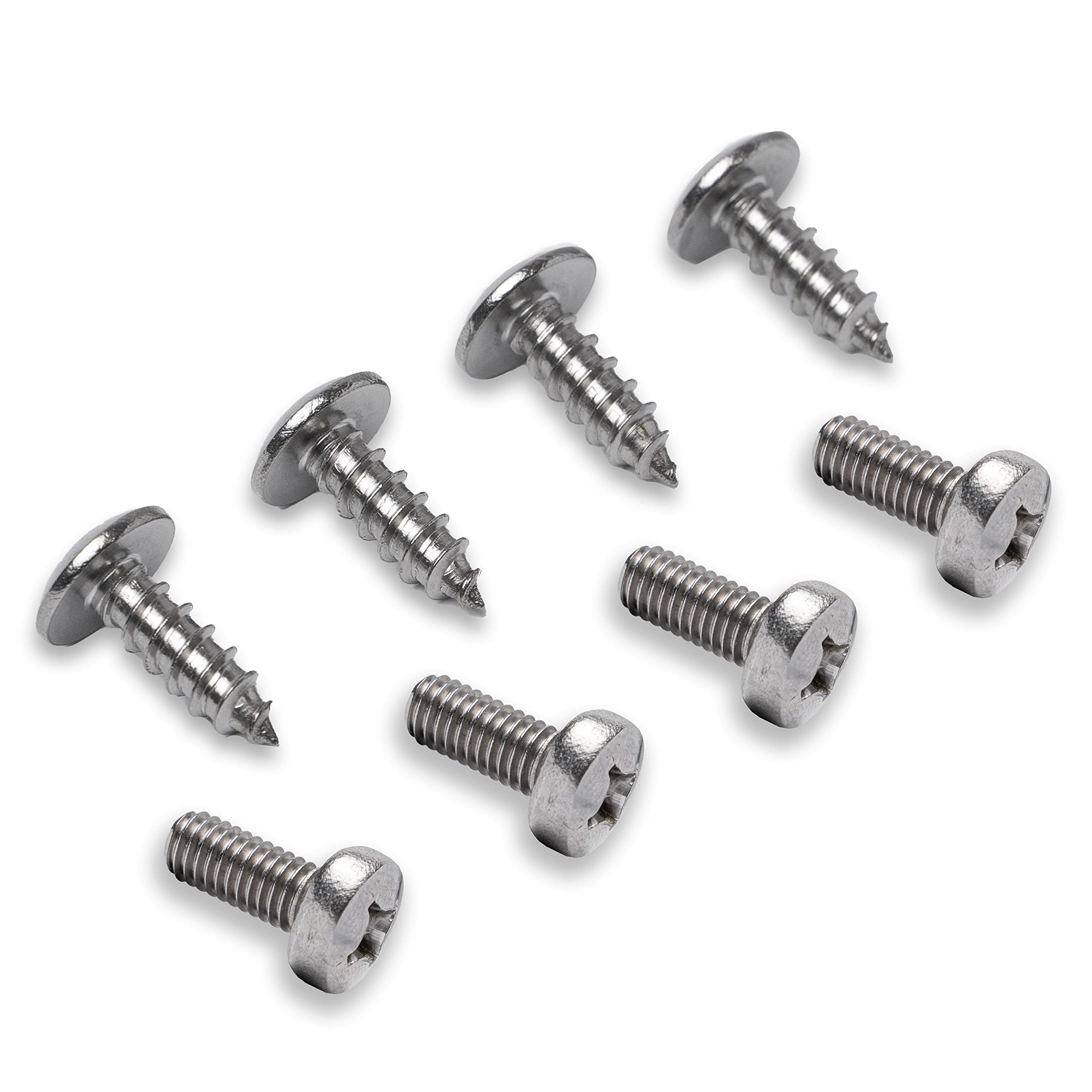 Prime Ave Stainless Steel License Plate Screws Compatible With Audi A3 A4 A5 A6 A7 A8 S3 S4 S5 S6 S7 S8 Rs3 Rs4 Rs5 Rs6 Rs7 Q3 Q4 Q5 Q7 Q8 Sq5 Sq7 Sq8 Rs Q8 Tt Tts Tt Rs R8 E-Tron (Extended Length)