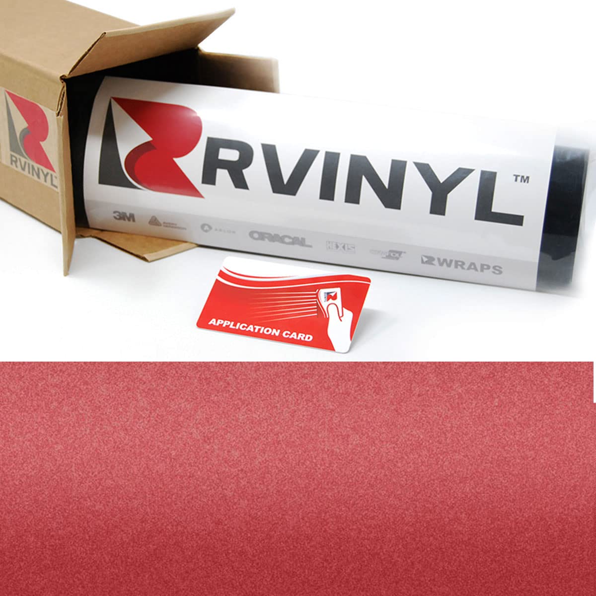 3M 2080 M203 Matte Red Metallic 5Ft X 2Ft W/Application Card Vinyl Vehicle Car Wrap Film Sheet Roll