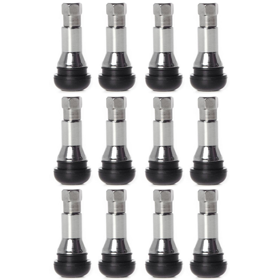 Circuit Performance Chrome Rubber Valve Stems Tr413 30Mm (12 Pieces)