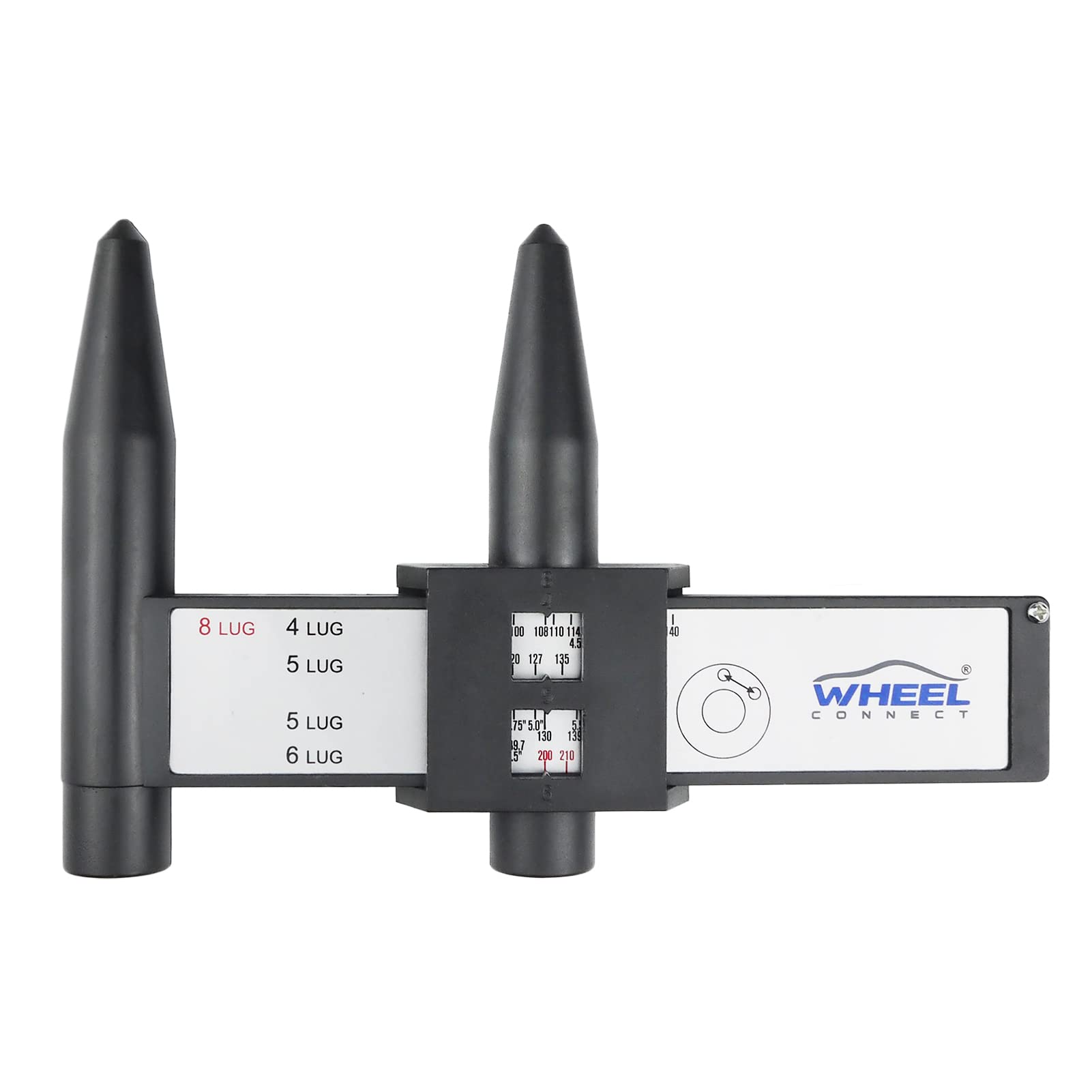 Wheel Connect Pcd Gauge,Wheel/Rim Bolt Pattern Measuring Tool, Pcd Ruler, Sliding Caliper For 4 5 6 8 Holes