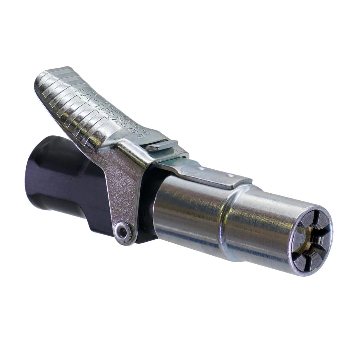Locknflate® Locking Air Chuck - Six Steel Jaws Lock Onto Any Tire Valve - Won'T Leak Or Pop Off - Rated To 150 Psi - Open Flow