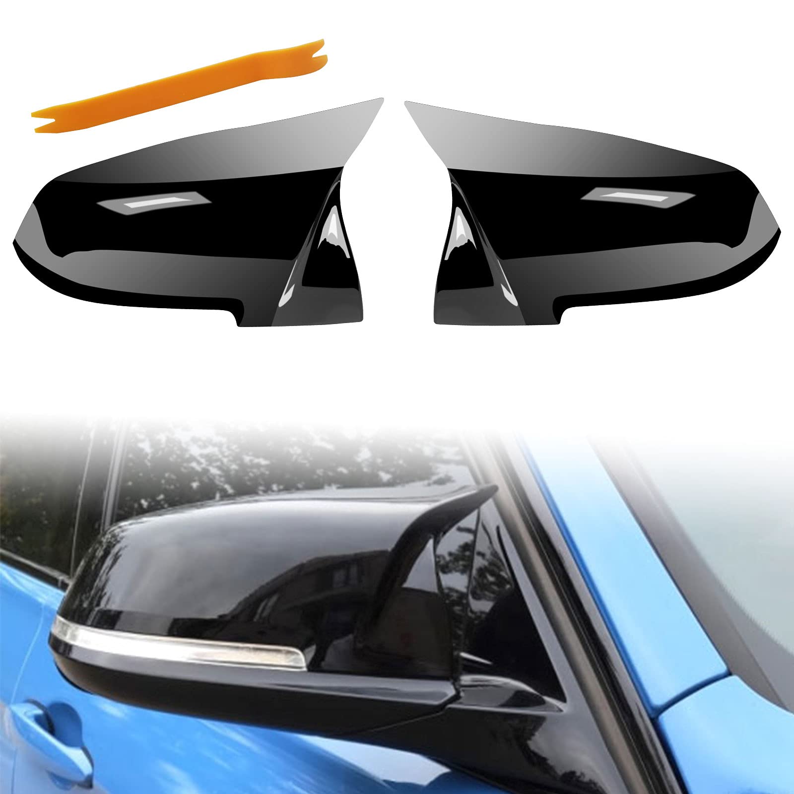 Door Mirror Covers,Glossy Black Replacement Rearview Side Mirror Covers Caps Rearview Replacement For Bmw Bmw F20 F22 F23 F30 F31 F32 F33 F36 F87 M2 X1 E84