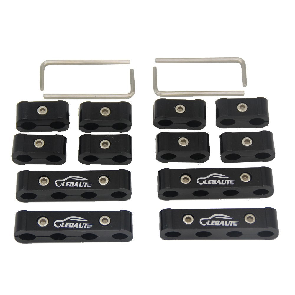 Ledaut 12Pc Engine Spark Plug Wire Separator Divider Suit For 8Mm 9Mm 10Mm (Black)