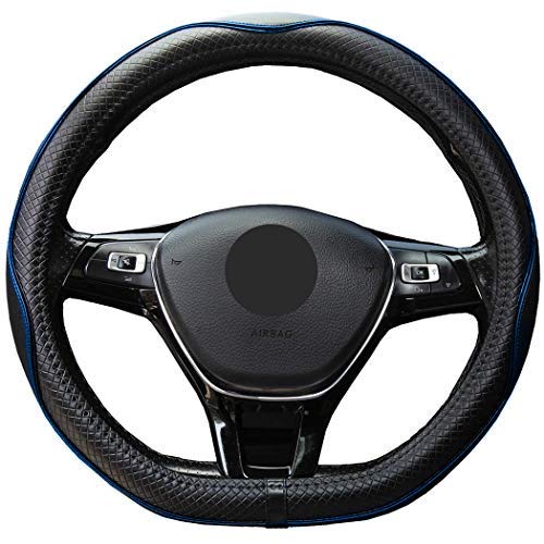 Mayco Bell Flat Bottom Steering Wheel Cover Anti-Slip,Safety,Soft,Breathable,Durable,Full Surround,Comfortable Grip Microfiber Leather (D-Shape,Black)